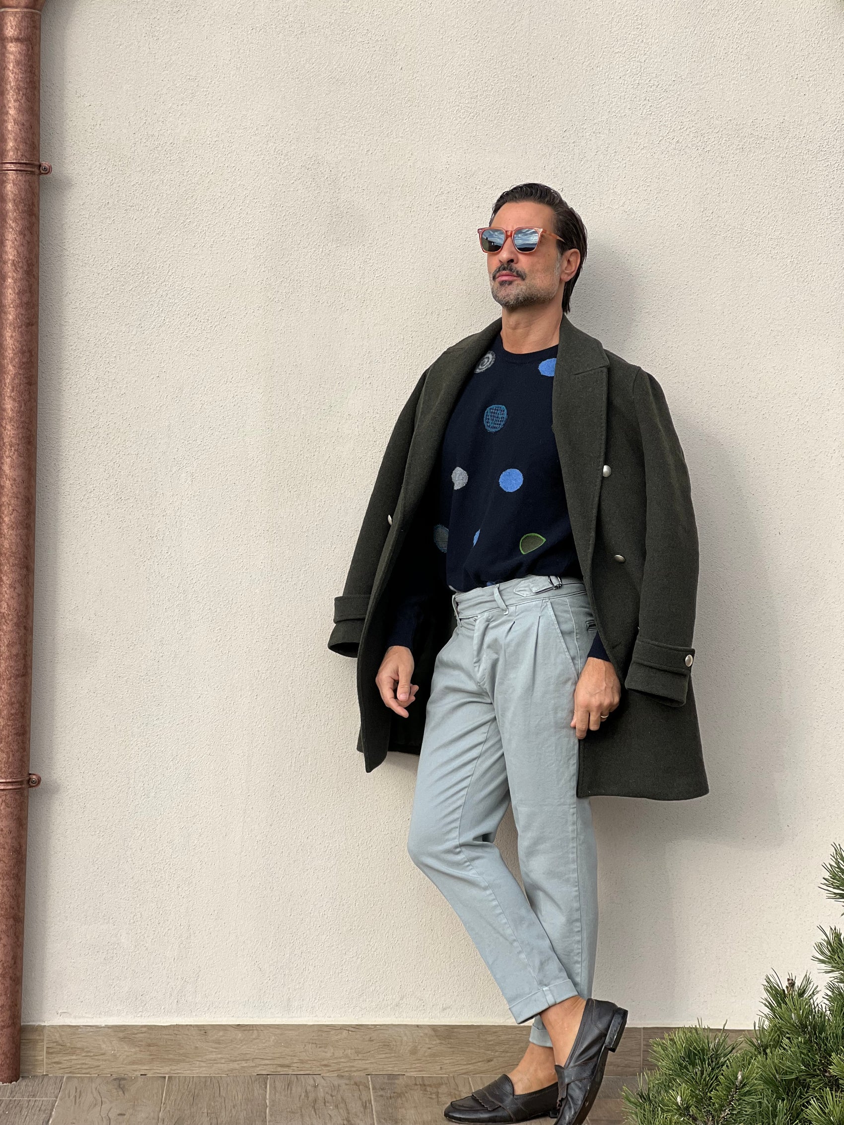 MAGLIA KOON BLU POIS  MISTO LANA