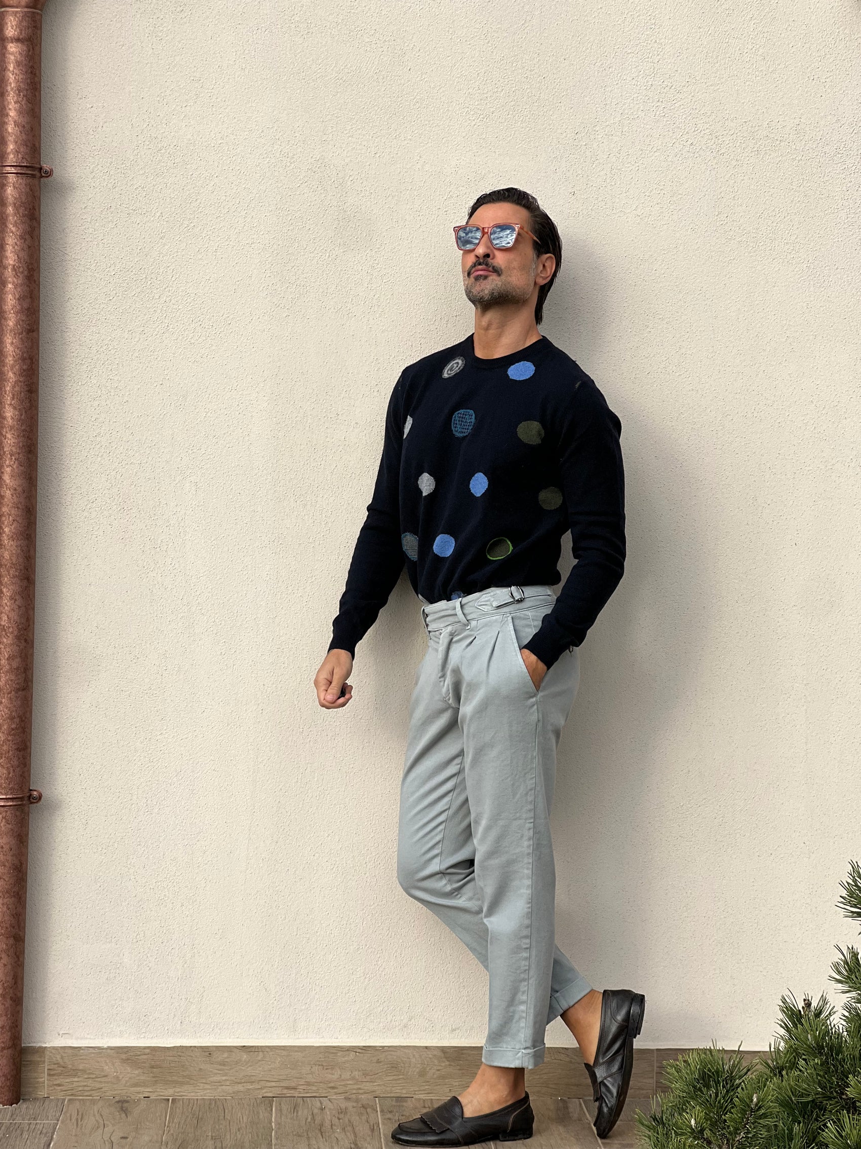 MAGLIA KOON BLU POIS  MISTO LANA