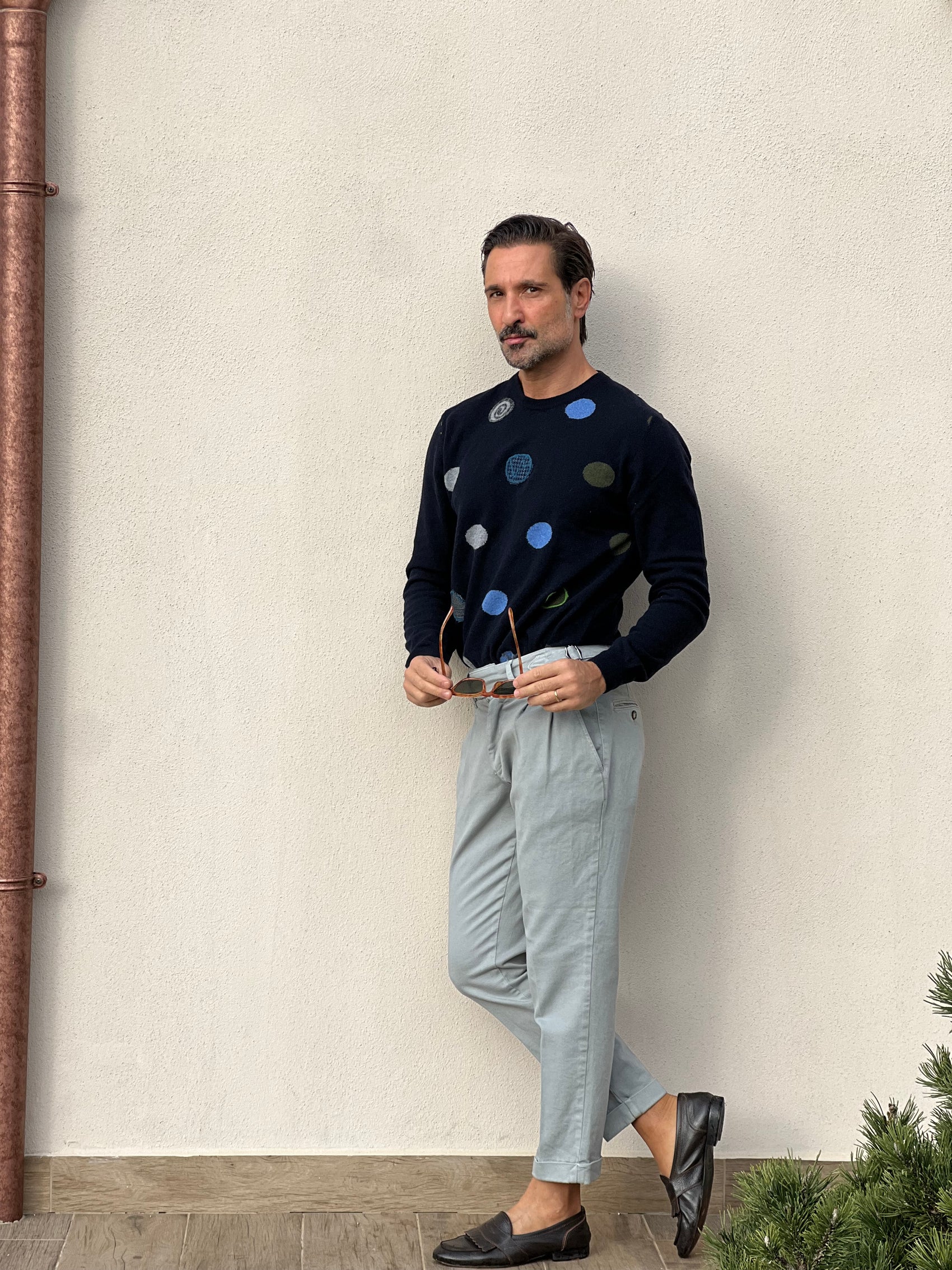 MAGLIA KOON BLU POIS  MISTO LANA