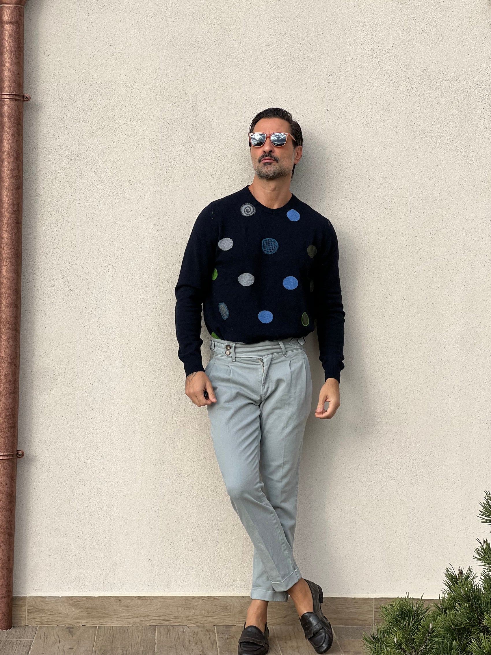 MAGLIA KOON BLU POIS  MISTO LANA