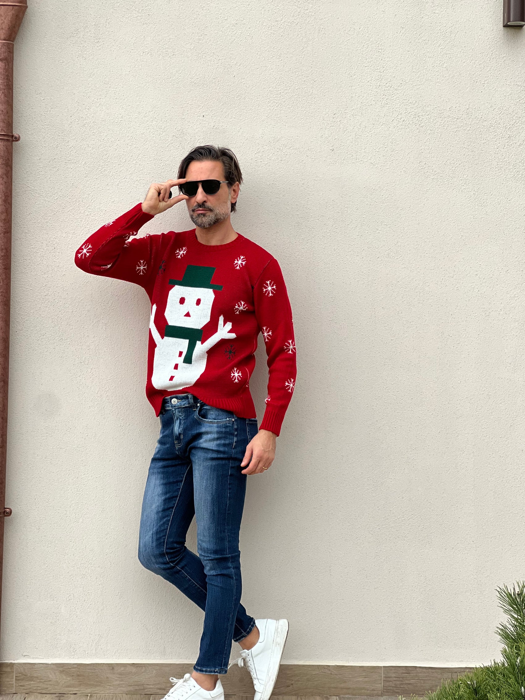 GIROCOLLO ROSSO PUPAZZO DI NEVE