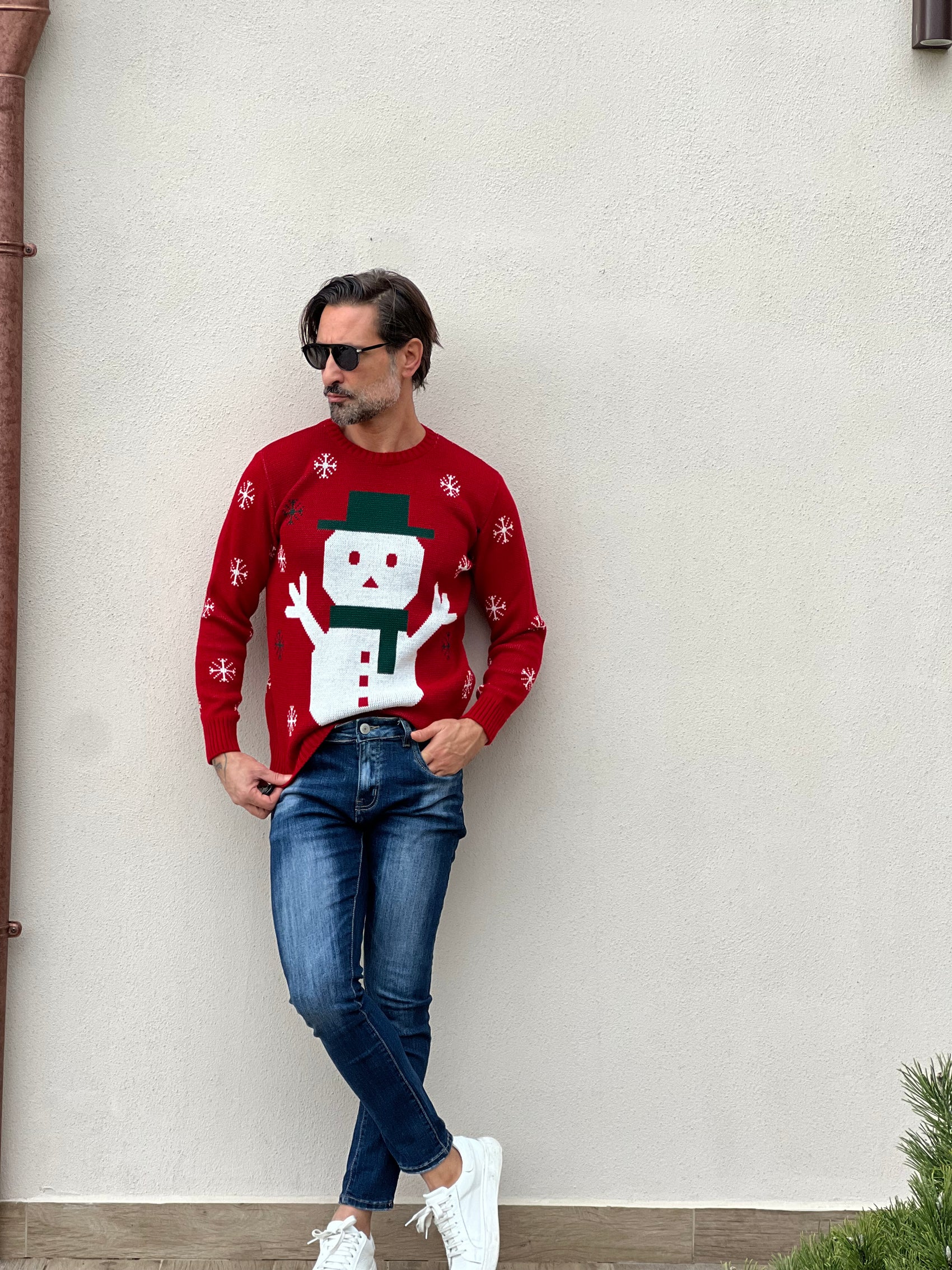 GIROCOLLO ROSSO PUPAZZO DI NEVE