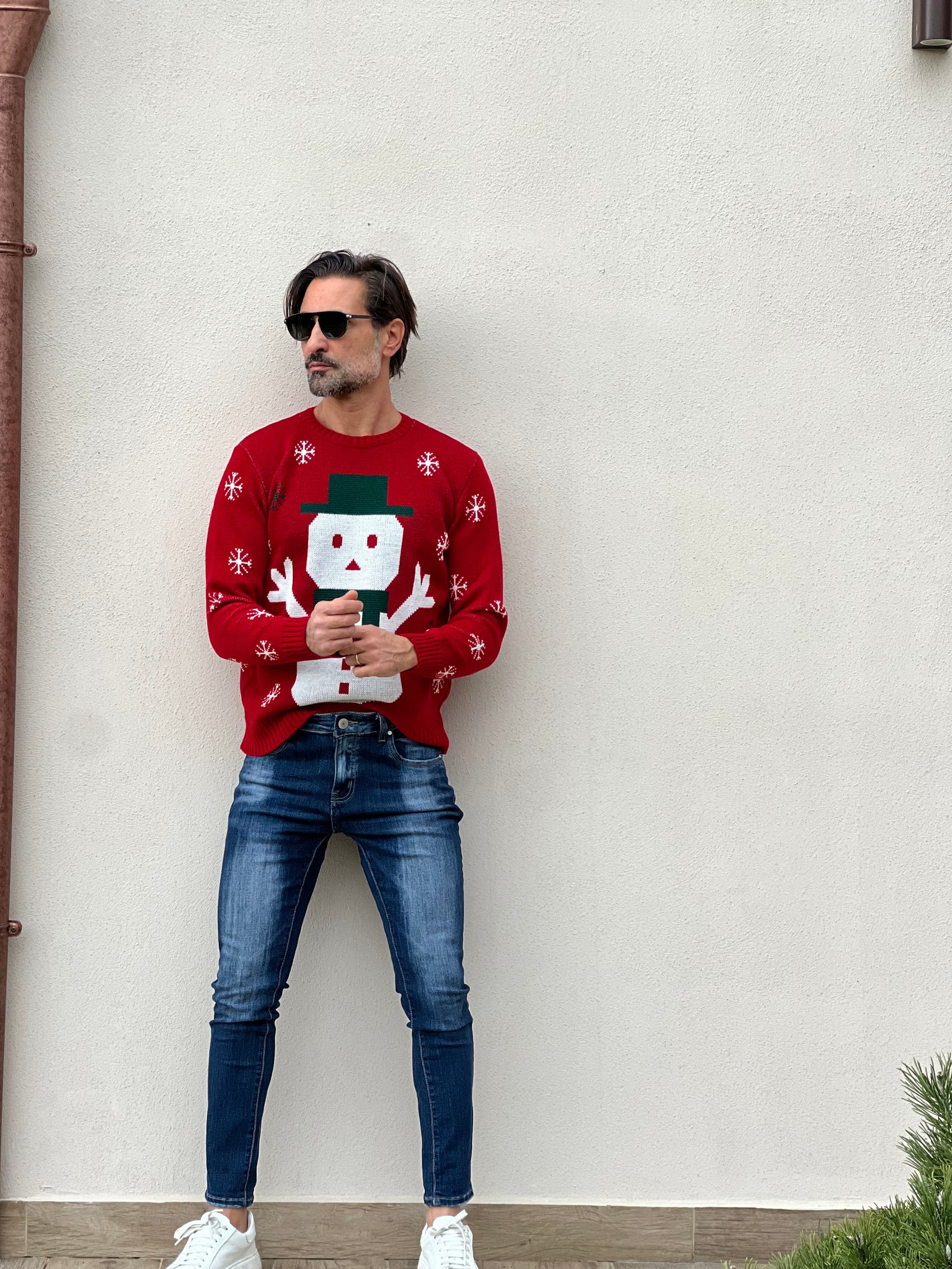 GIROCOLLO ROSSO PUPAZZO DI NEVE