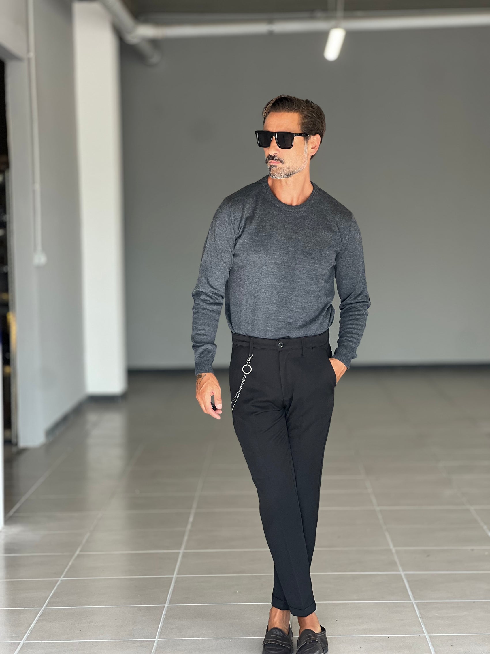 MAGLIA KOON GRIGIA MISTO LANA TOPPA GOMITI