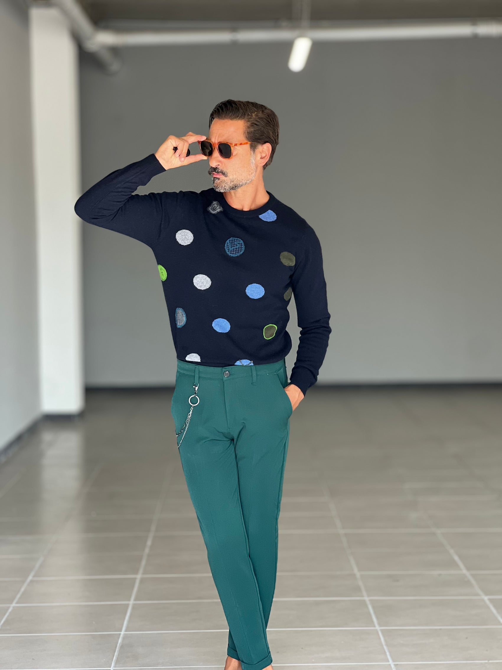 MAGLIA KOON BLU POIS  MISTO LANA