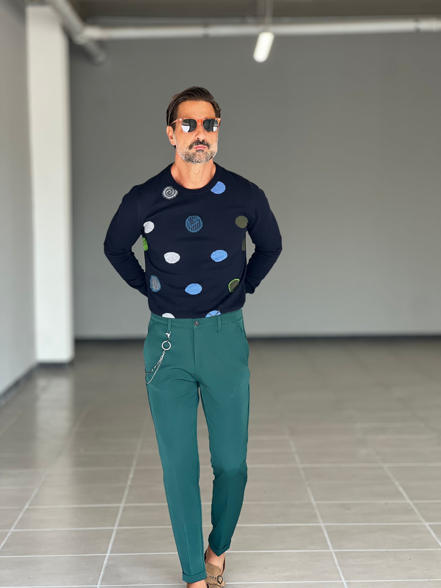 MAGLIA KOON BLU POIS  MISTO LANA