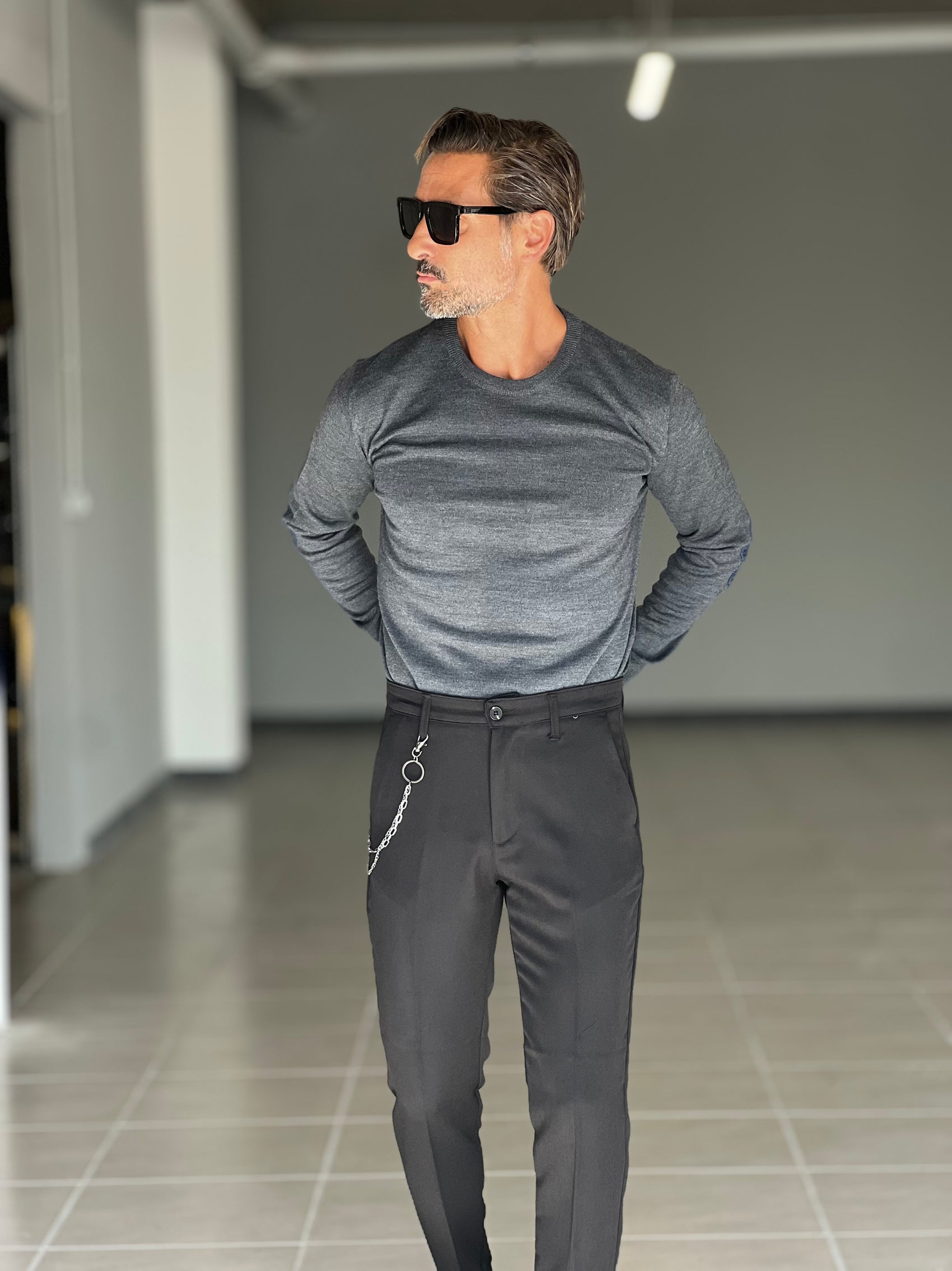 MAGLIA KOON GRIGIA MISTO LANA TOPPA GOMITI