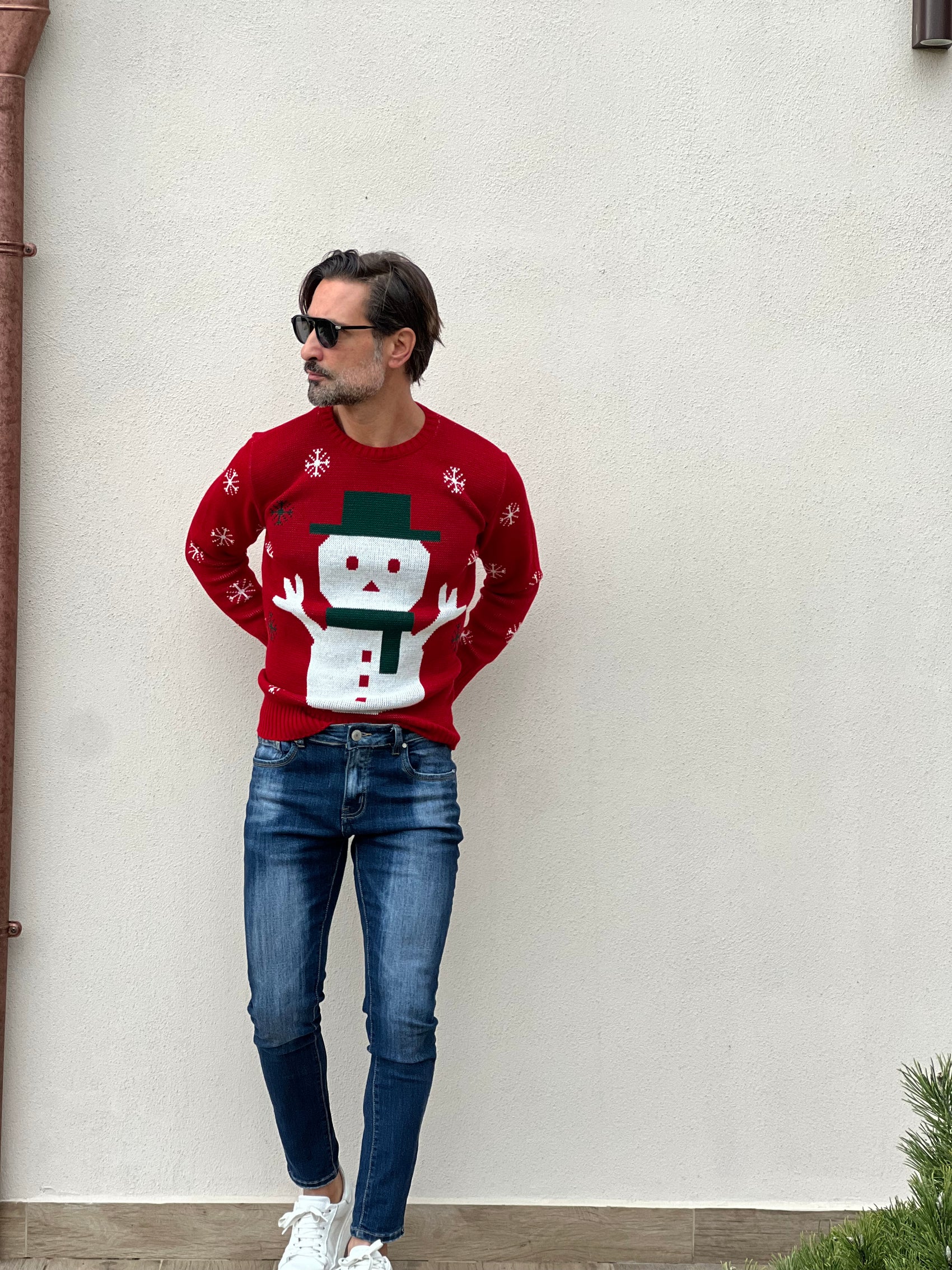 GIROCOLLO ROSSO PUPAZZO DI NEVE